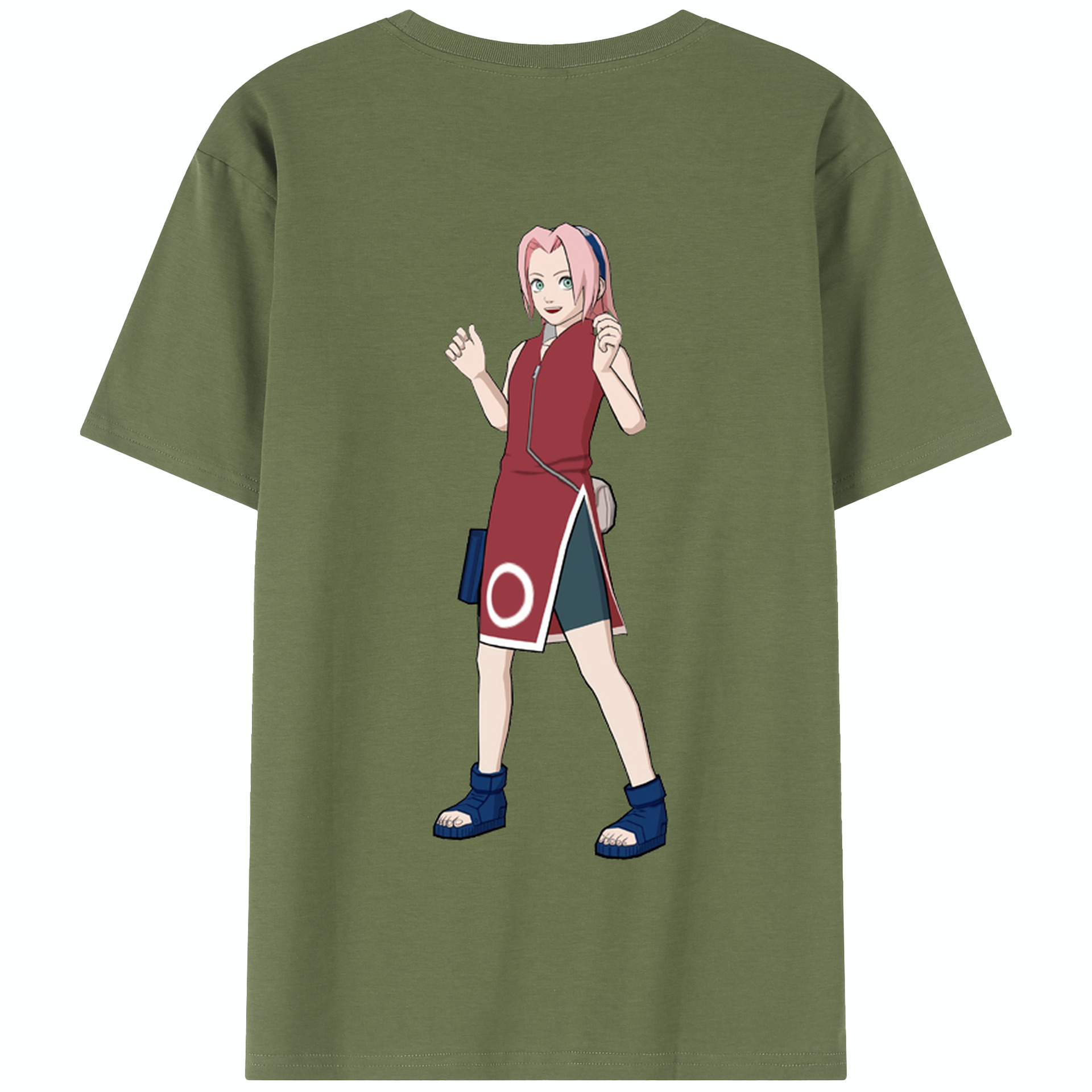 （画像用） NARUTO -ナルト- 春野サクラ Haruno Sakura 綿100％半袖Tシャツ（背面プリント）